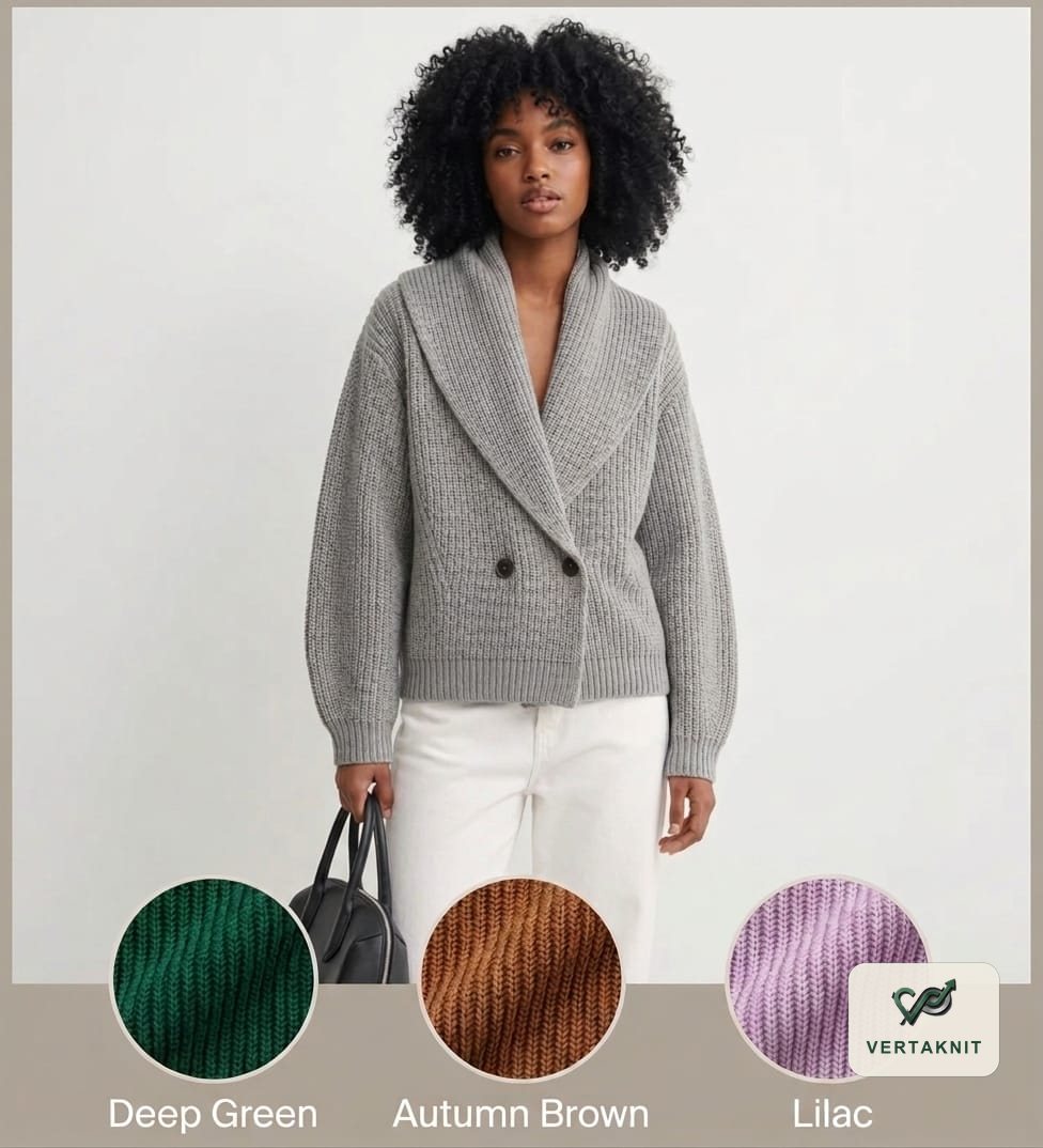 Knit blazer in autumn tones