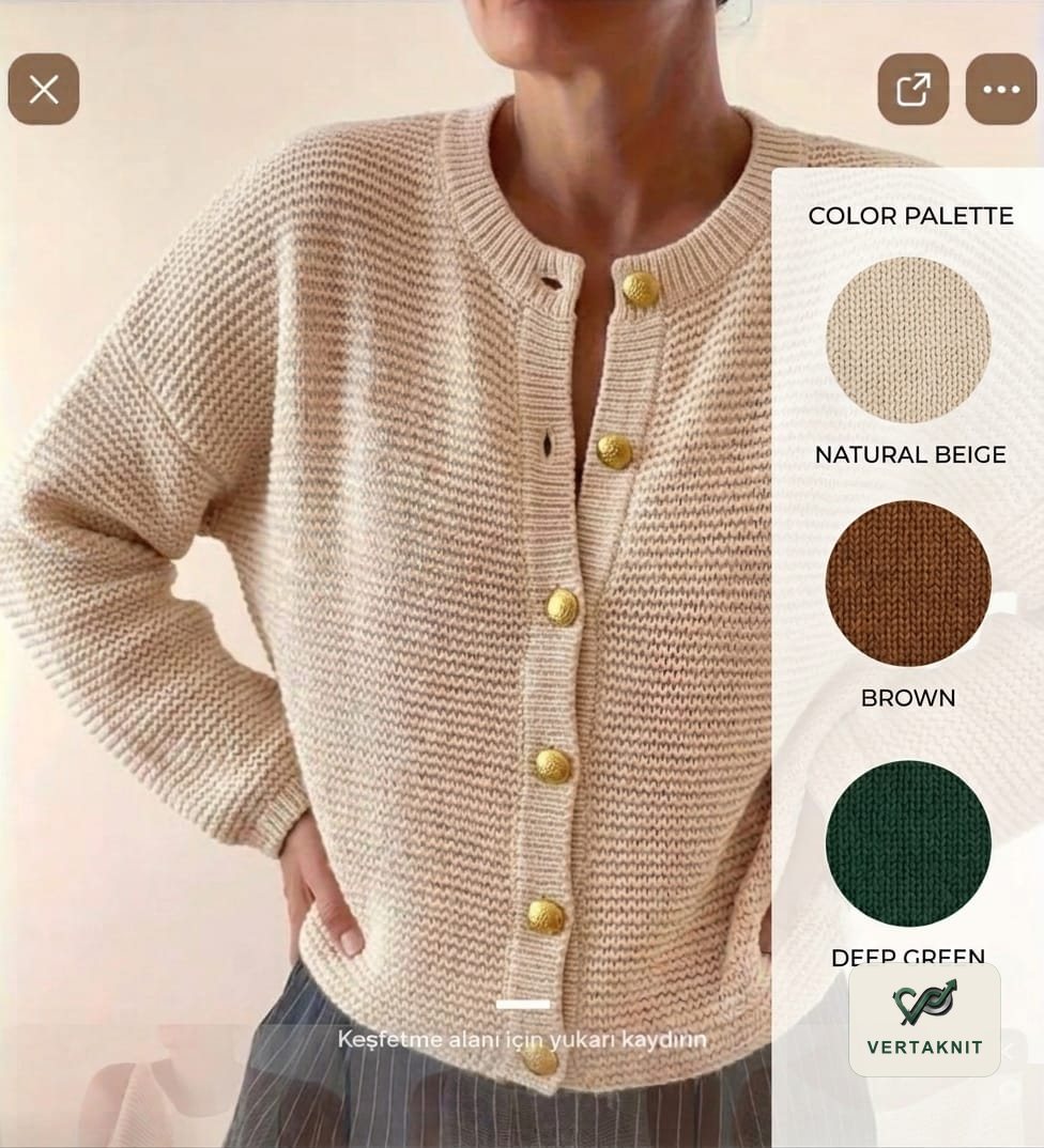 Gold-button cardigan