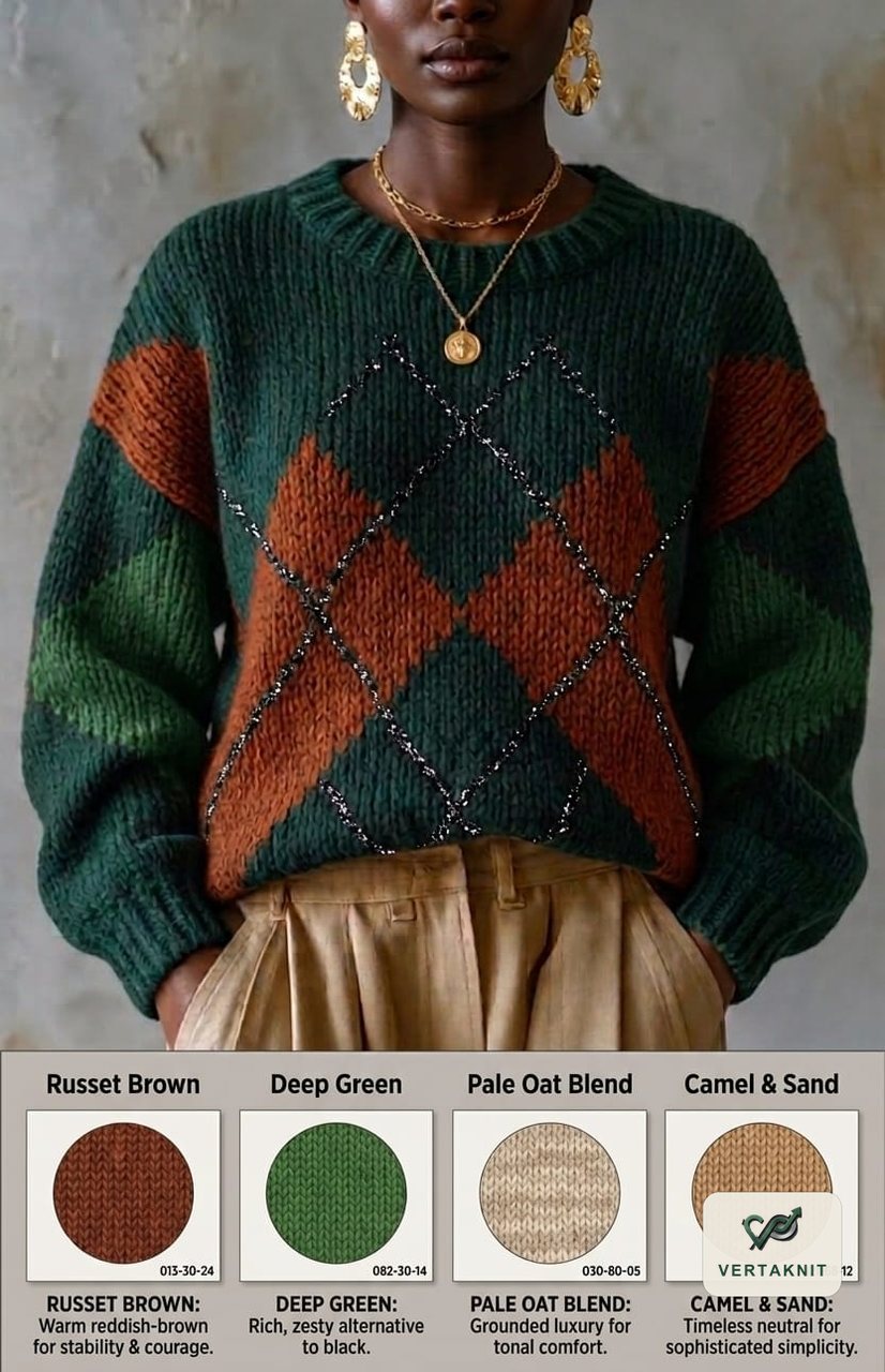 Argyle intarsia sweater