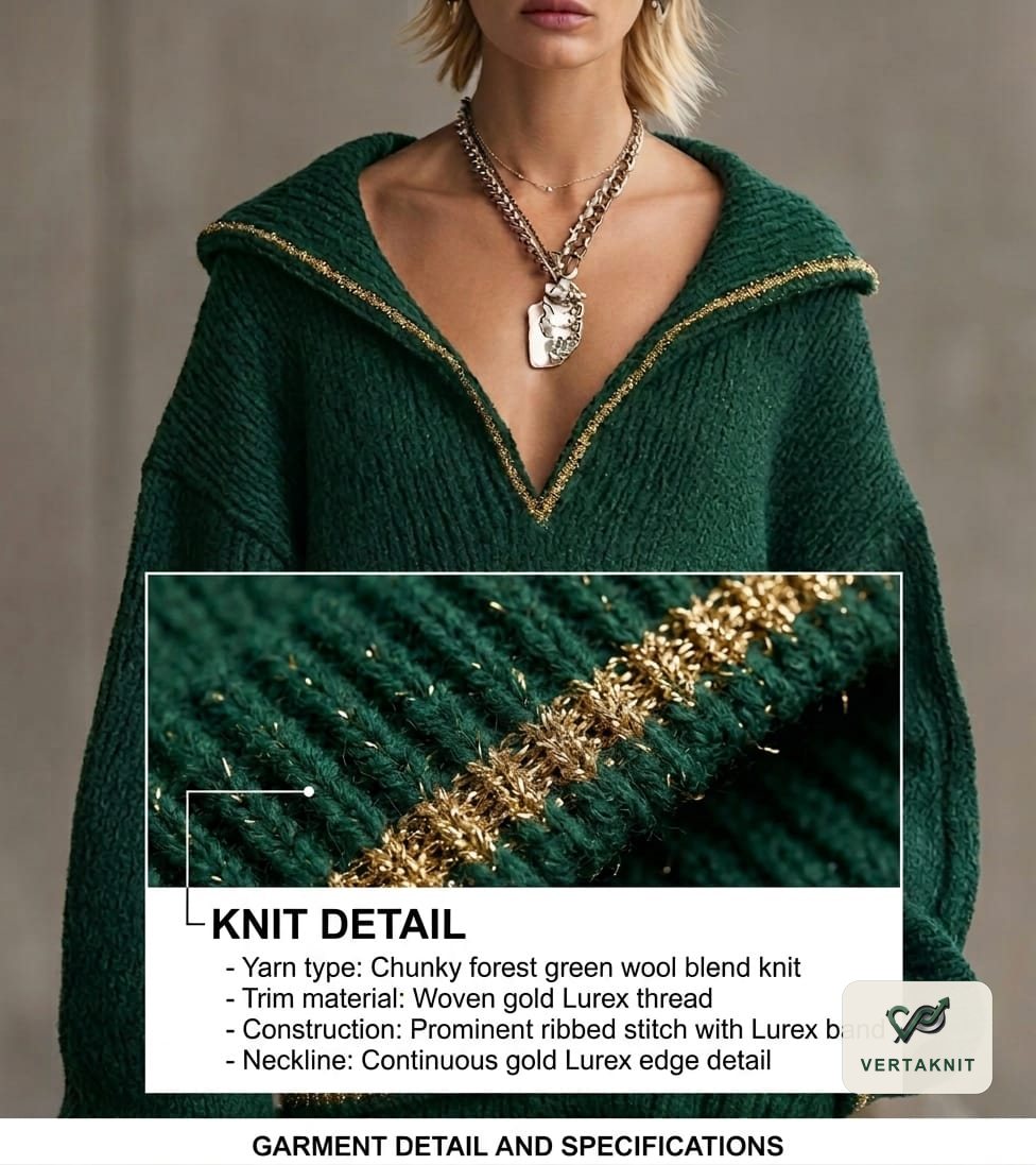 Gold lurex knit detail