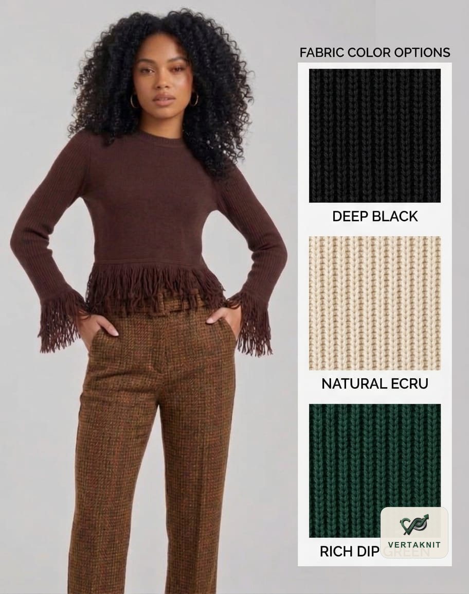 Fringed hem with fabric options