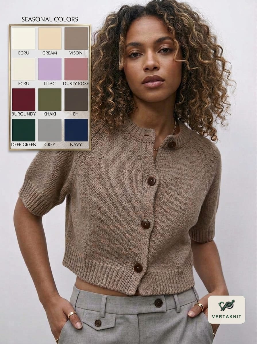 Buttoned crop cardigan
