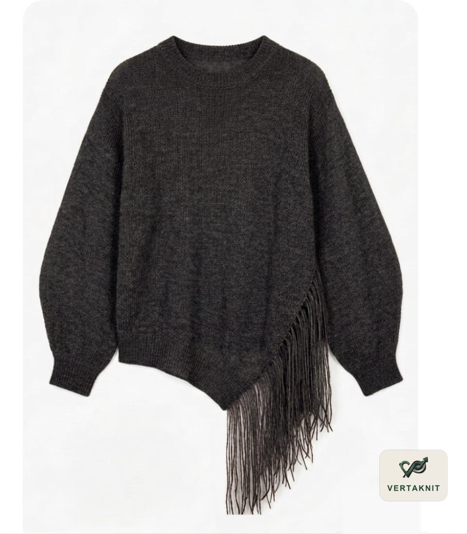 Charcoal fringe sweater