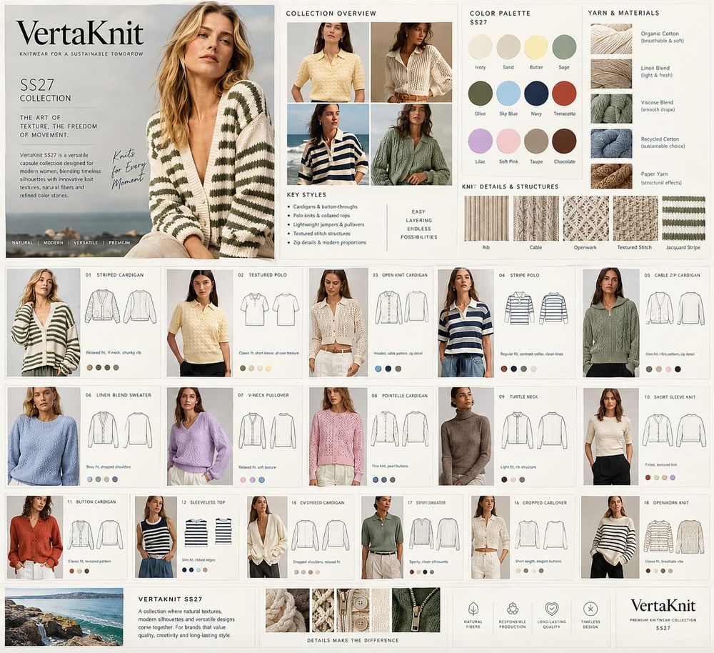 VertaKnit SS27 board, The art of texture, the freedom of movement