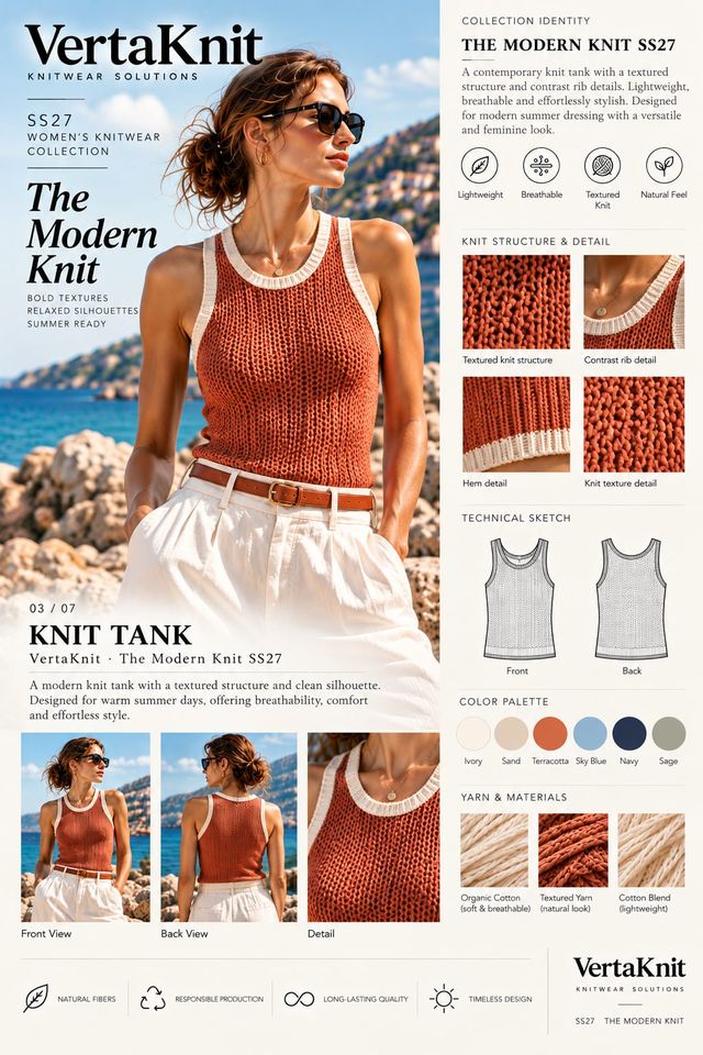 VertaKnit SS27 The Modern Knit, Knit Tank knitwear sheet